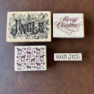 Christmas rubber stamp set of 4